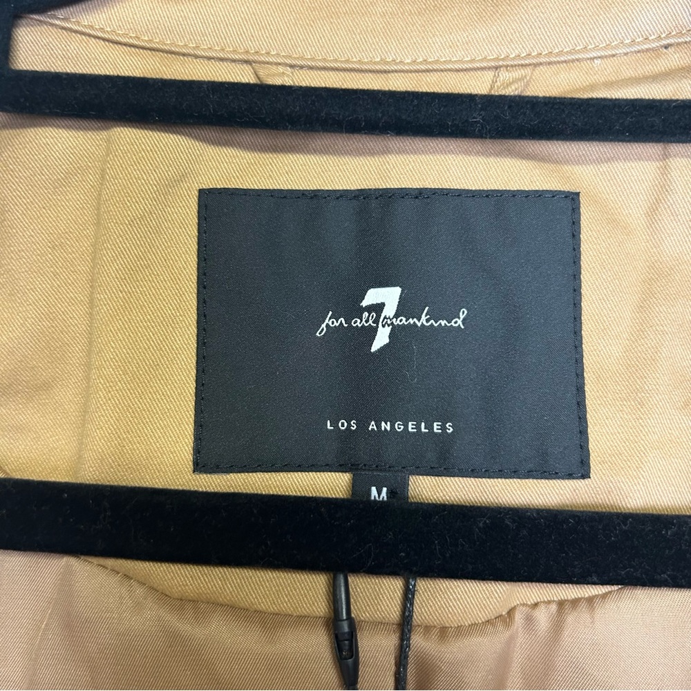 New With Tags! 7 For All Mankind Ribbon Trim Colorful Trimmed Trench Coat MED. - Picture 14 of 16